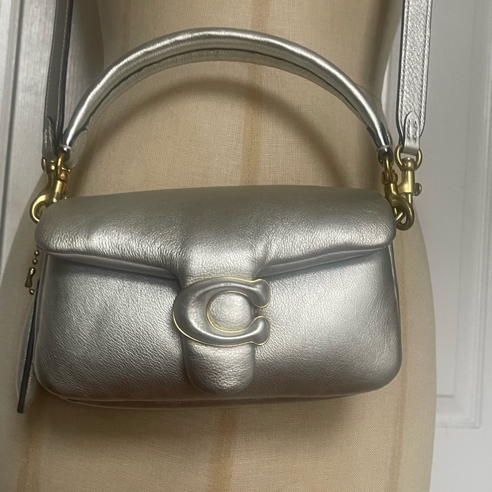 Coach Tabby Metallic Silver
